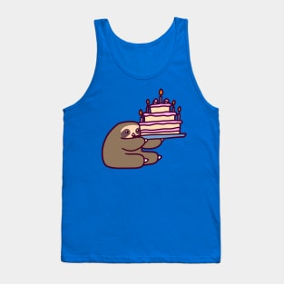 Birthday cake Sloth Tank Top